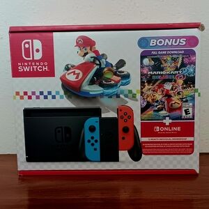 Nintendo Switch Console with Red and Blue Joy-Con